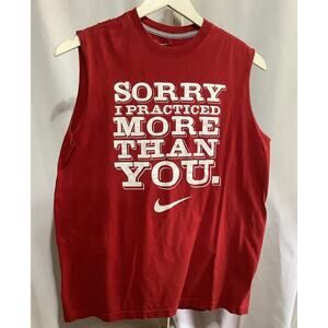 Nike Sorry I Practiced More Than You Red Sleeveless Muscle Shirt Kids XL